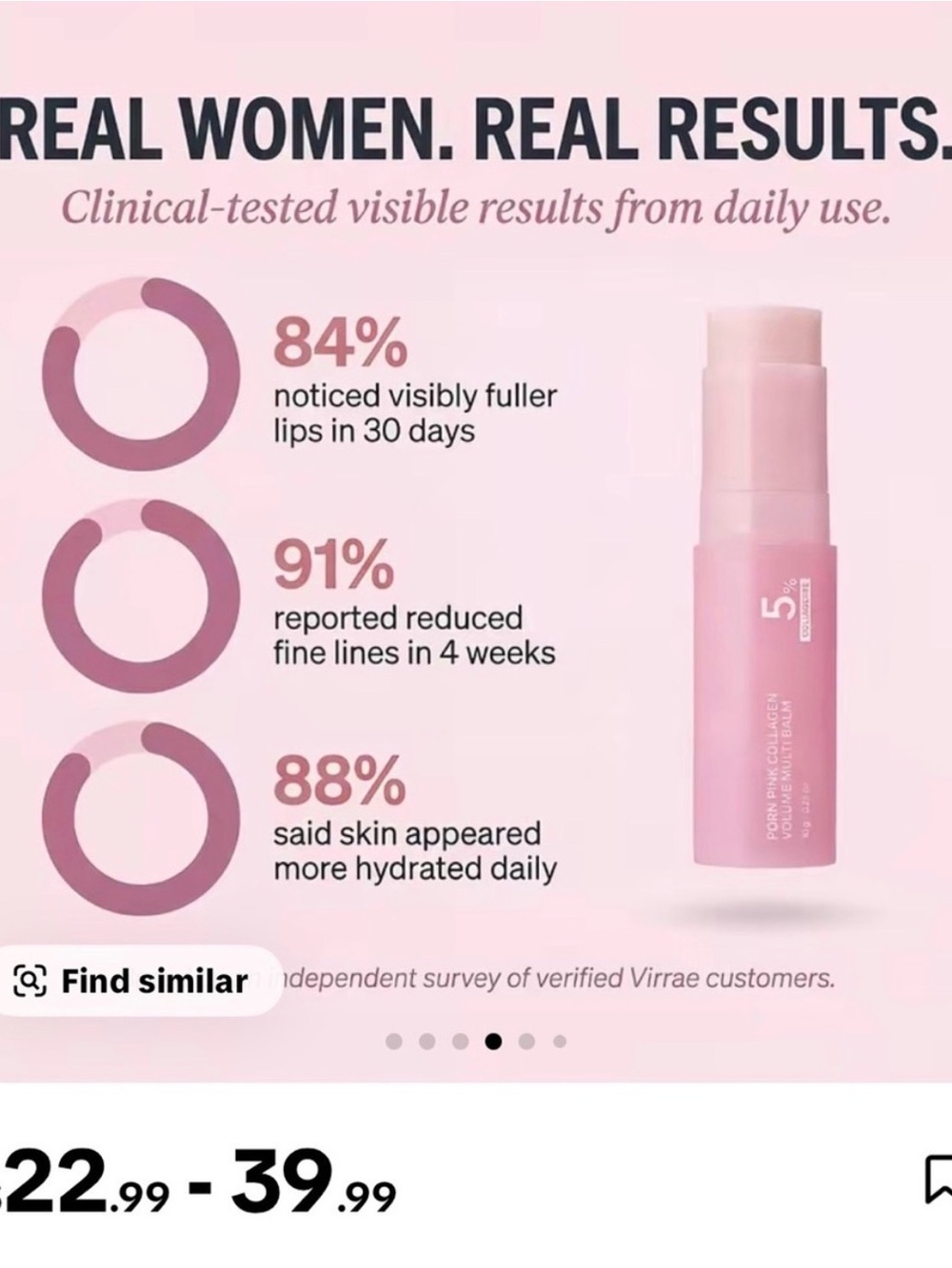 5% Valufiline  Pink Collagen Volume Multi Balm Stick